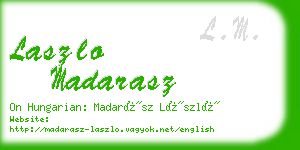 laszlo madarasz business card